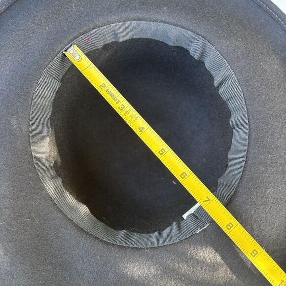 Made in Italy 100% Wool Felt Black Wide Brim Fedora Hat Classic - Picture 8 of 8